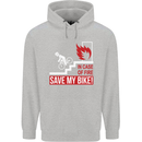 Emergency Save My Bike Motorcycle Biker Childrens Kids Hoodie Sports Grey