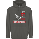 Emergency Save My Bike Motorcycle Biker Childrens Kids Hoodie Storm Grey
