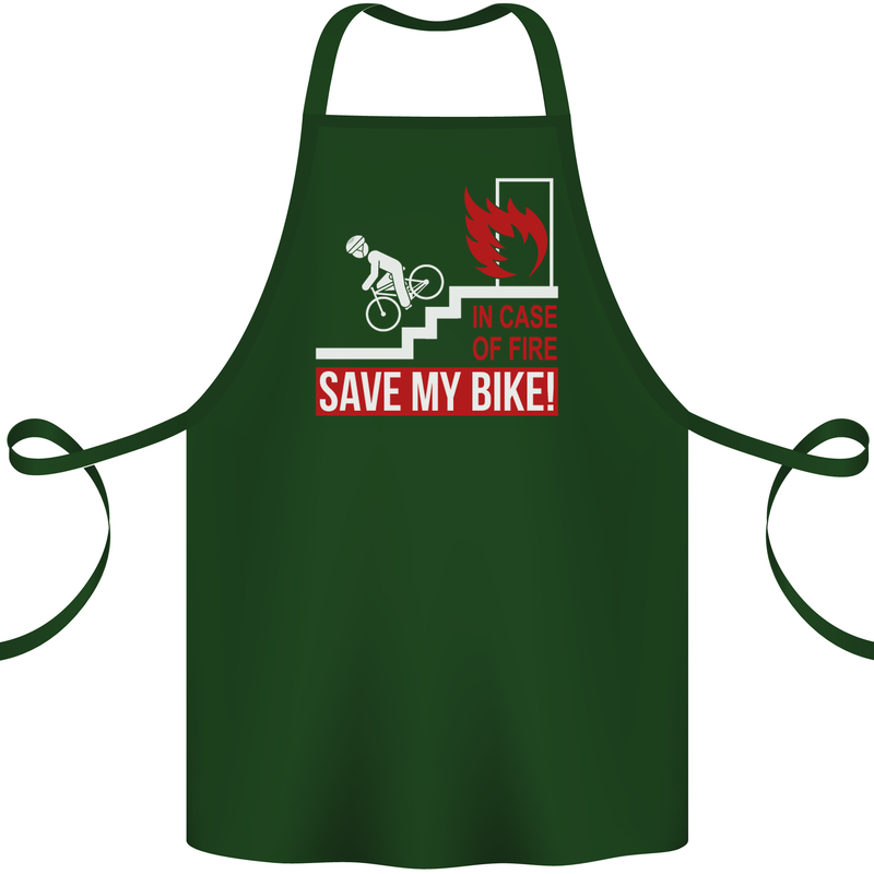 Emergency Save My Bike Motorcycle Biker Cotton Apron 100% Organic Forest Green