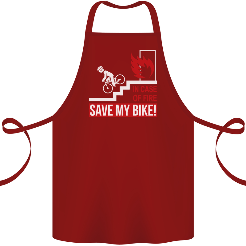 Emergency Save My Bike Motorcycle Biker Cotton Apron 100% Organic Maroon