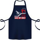 Emergency Save My Bike Motorcycle Biker Cotton Apron 100% Organic Navy Blue