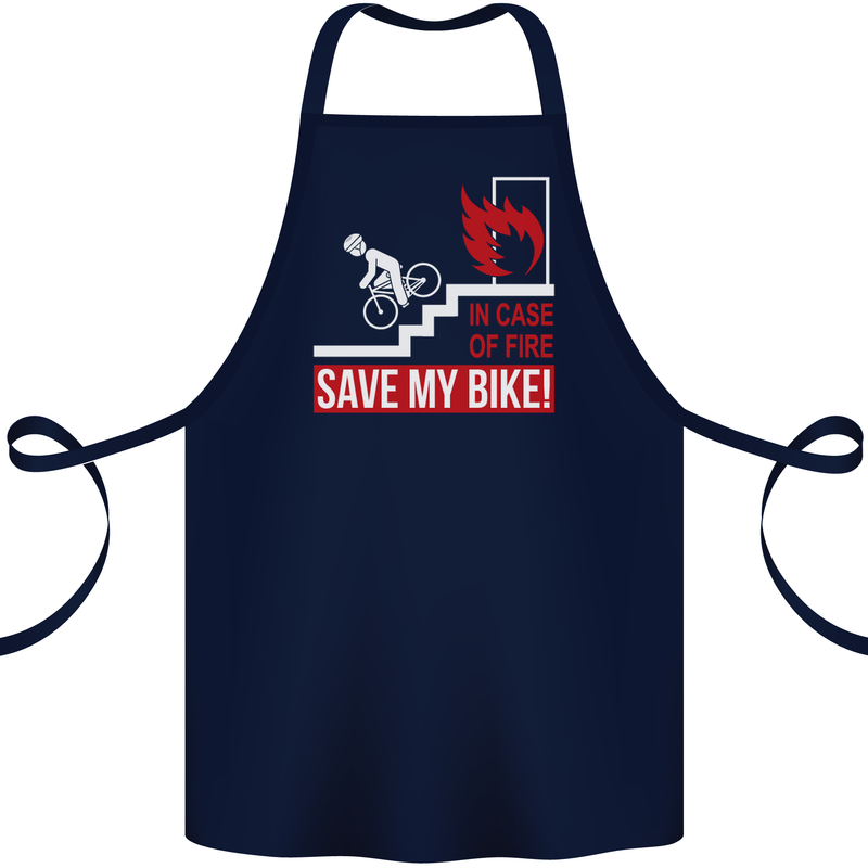 Emergency Save My Bike Motorcycle Biker Cotton Apron 100% Organic Navy Blue