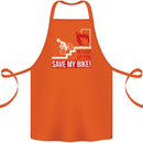 Emergency Save My Bike Motorcycle Biker Cotton Apron 100% Organic Orange