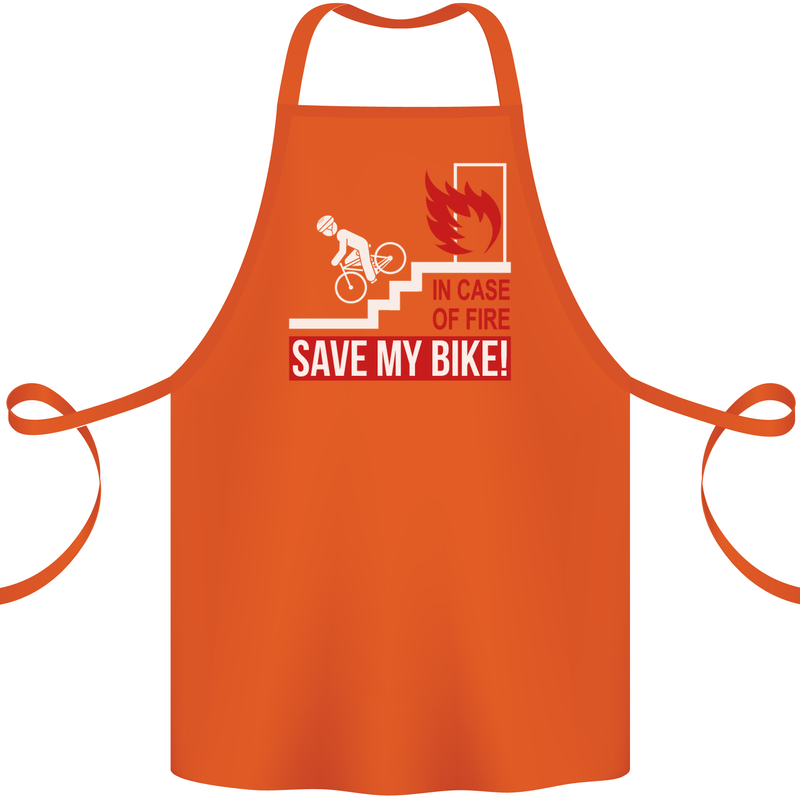 Emergency Save My Bike Motorcycle Biker Cotton Apron 100% Organic Orange