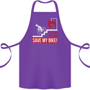 Emergency Save My Bike Motorcycle Biker Cotton Apron 100% Organic Purple