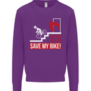 Emergency Save My Bike Motorcycle Biker Kids Sweatshirt Jumper Purple