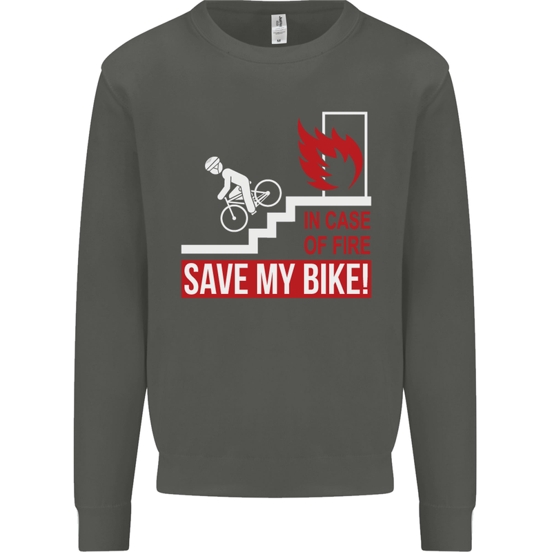 Emergency Save My Bike Motorcycle Biker Kids Sweatshirt Jumper Storm Grey