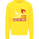 Emergency Save My Bike Motorcycle Biker Kids Sweatshirt Jumper Yellow