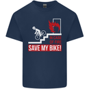 Emergency Save My Bike Motorcycle Biker Kids T-Shirt Childrens Navy Blue