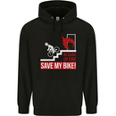 Emergency Save My Bike Motorcycle Biker Mens 80% Cotton Hoodie Black