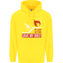 Emergency Save My Bike Motorcycle Biker Mens 80% Cotton Hoodie Yellow