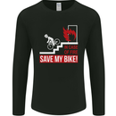 Emergency Save My Bike Motorcycle Biker Mens Long Sleeve T-Shirt Black
