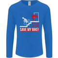 Emergency Save My Bike Motorcycle Biker Mens Long Sleeve T-Shirt Royal Blue
