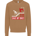 Emergency Save My Bike Motorcycle Biker Mens Sweatshirt Jumper Caramel Latte
