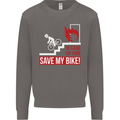 Emergency Save My Bike Motorcycle Biker Mens Sweatshirt Jumper Charcoal
