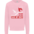 Emergency Save My Bike Motorcycle Biker Mens Sweatshirt Jumper Light Pink