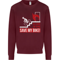 Emergency Save My Bike Motorcycle Biker Mens Sweatshirt Jumper Maroon