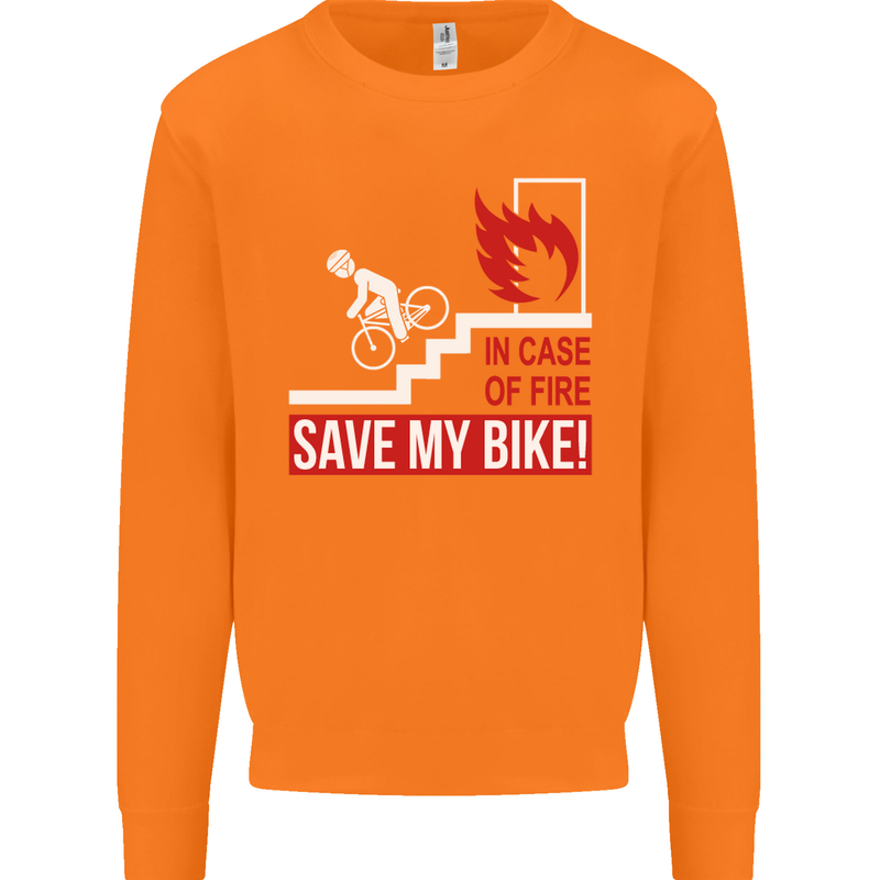 Emergency Save My Bike Motorcycle Biker Mens Sweatshirt Jumper Orange