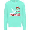 Emergency Save My Bike Motorcycle Biker Mens Sweatshirt Jumper Peppermint