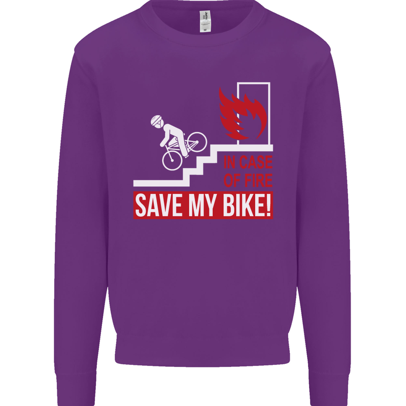 Emergency Save My Bike Motorcycle Biker Mens Sweatshirt Jumper Purple
