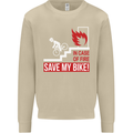 Emergency Save My Bike Motorcycle Biker Mens Sweatshirt Jumper Sand