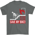 Emergency Save My Bike Motorcycle Biker Mens T-Shirt Cotton Gildan Charcoal