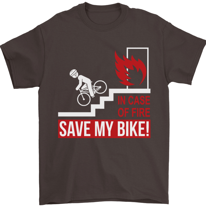 Emergency Save My Bike Motorcycle Biker Mens T-Shirt Cotton Gildan Dark Chocolate