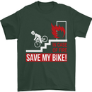 Emergency Save My Bike Motorcycle Biker Mens T-Shirt Cotton Gildan Forest Green