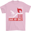Emergency Save My Bike Motorcycle Biker Mens T-Shirt Cotton Gildan Light Pink