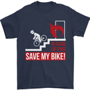 Emergency Save My Bike Motorcycle Biker Mens T-Shirt Cotton Gildan Navy Blue
