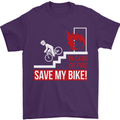 Emergency Save My Bike Motorcycle Biker Mens T-Shirt Cotton Gildan Purple