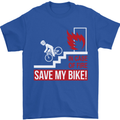 Emergency Save My Bike Motorcycle Biker Mens T-Shirt Cotton Gildan Royal Blue