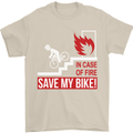 Emergency Save My Bike Motorcycle Biker Mens T-Shirt Cotton Gildan Sand