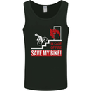 Emergency Save My Bike Motorcycle Biker Mens Vest Tank Top Black