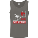 Emergency Save My Bike Motorcycle Biker Mens Vest Tank Top Charcoal