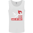 Emergency Save My Bike Motorcycle Biker Mens Vest Tank Top White