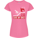 Emergency Save My Bike Motorcycle Biker Womens Petite Cut T-Shirt Azalea