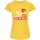 Emergency Save My Bike Motorcycle Biker Womens Petite Cut T-Shirt Yellow