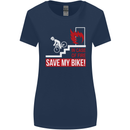Emergency Save My Bike Motorcycle Biker Womens Wider Cut T-Shirt Navy Blue