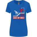 Emergency Save My Bike Motorcycle Biker Womens Wider Cut T-Shirt Royal Blue