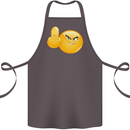 Emoji Middle Finger Flip Funny Offensive Cotton Apron 100% Organic Dark Grey