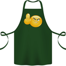 Emoji Middle Finger Flip Funny Offensive Cotton Apron 100% Organic Forest Green