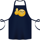 Emoji Middle Finger Flip Funny Offensive Cotton Apron 100% Organic Navy Blue