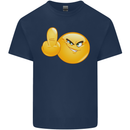 Emoji Middle Finger Flip Funny Offensive Mens Cotton T-Shirt Tee Top Navy Blue