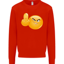Emoji Middle Finger Flip Funny Offensive Mens Sweatshirt Jumper Bright Red