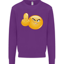 Emoji Middle Finger Flip Funny Offensive Mens Sweatshirt Jumper Purple