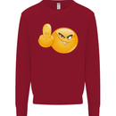 Emoji Middle Finger Flip Funny Offensive Mens Sweatshirt Jumper Red