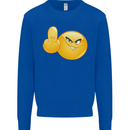 Emoji Middle Finger Flip Funny Offensive Mens Sweatshirt Jumper Royal Blue
