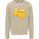 Emoji Middle Finger Flip Funny Offensive Mens Sweatshirt Jumper Sand