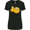 Emoji Middle Finger Flip Funny Offensive Womens Wider Cut T-Shirt Black